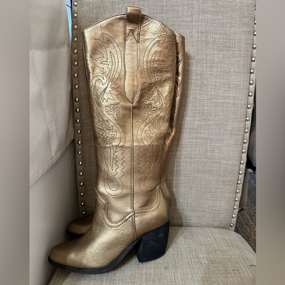 Gianni bini knee high boots Gold - Picture 5 of 5